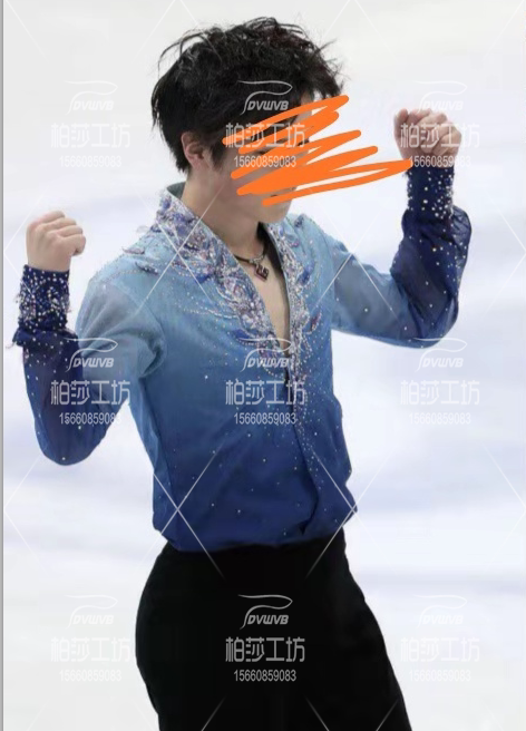 卓宝定制花样滑冰服装花样溜冰表演服儿童成人男款上衣裤子套装q1-mc