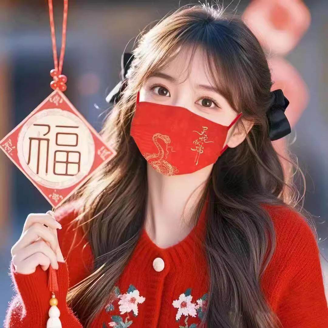 新年红色口罩,男女潮款,本命年必备