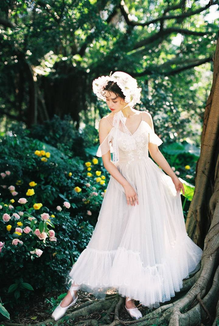写真森林女孩欧美欧美风风范主题婚纱飘逸逸仙婚纱