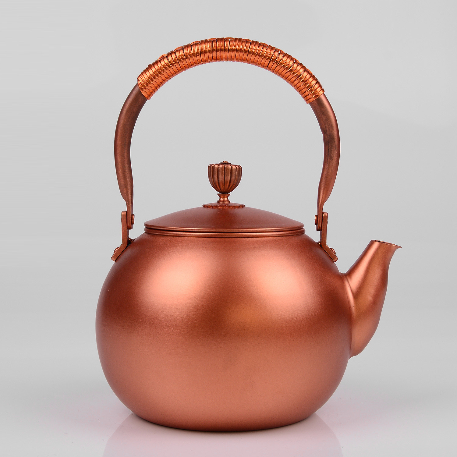 手工紫铜烧水铸铜壶图案煮水老铜壶泡茶养生涂层茶壶
