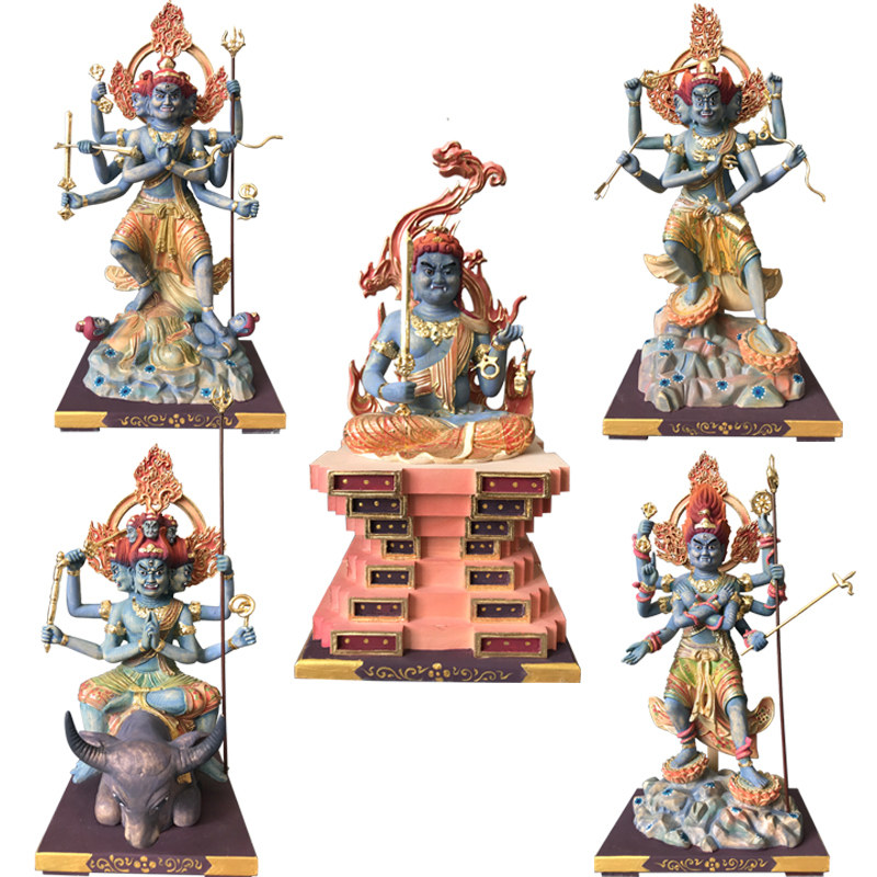 明王木雕五大佛像三世像军利明王大威德夜叉木雕