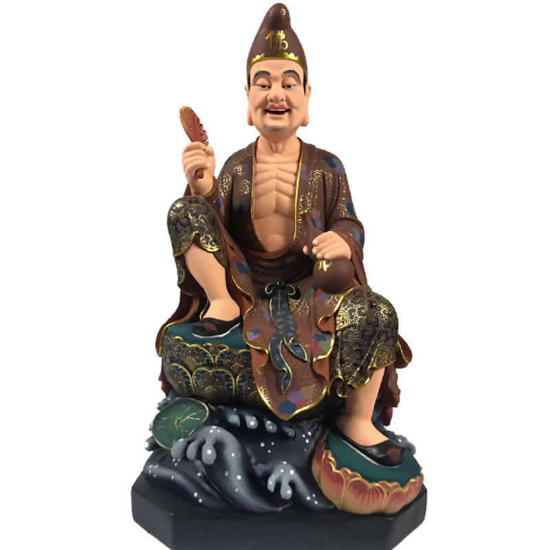 济公神像活佛摆件木雕寺庙家用供奉木制雕刻木雕