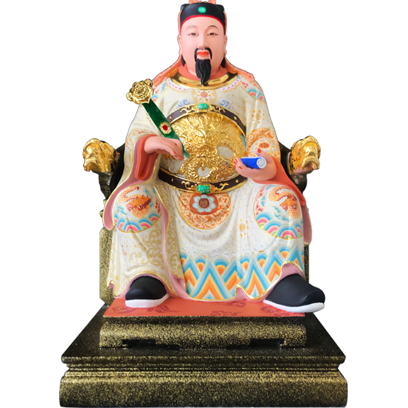 神像道教木雕文曲星摆件寺庙家用供奉文昌帝君木雕