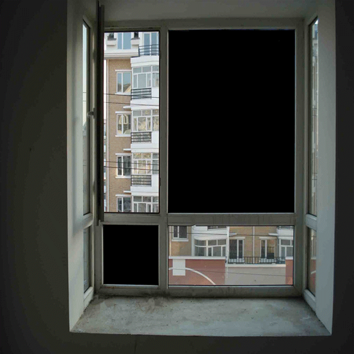 黑色新款无胶静电遮光 不透光家用窗户阳台玻璃贴膜防晒隔热超大