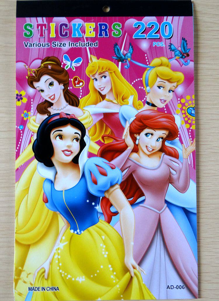 公主卡通贴画本儿童生日礼物女童不干胶贴贴纸书小玩具