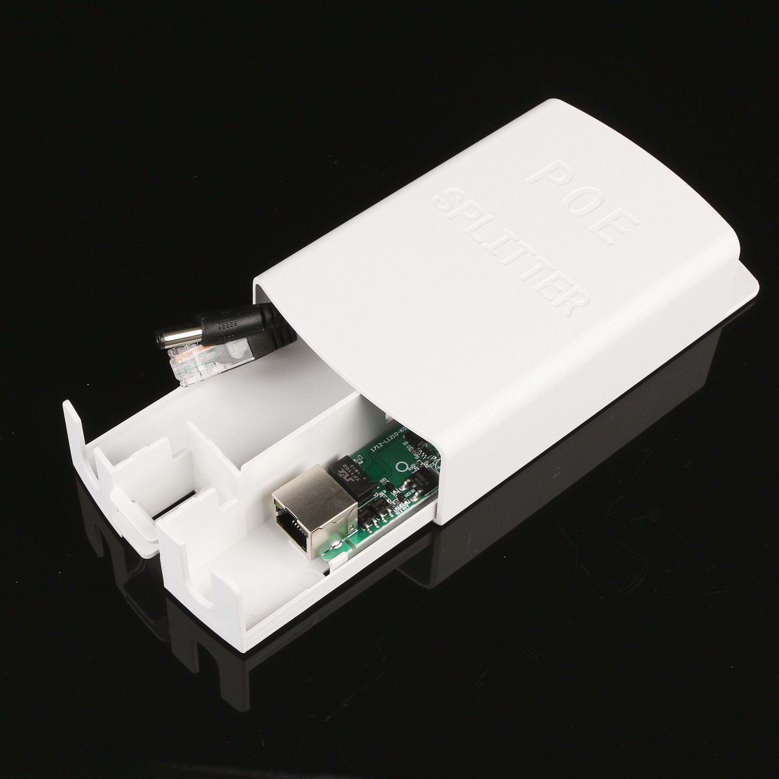 jl室外防水盒式48v12vpoe分离器标准隔离转接头