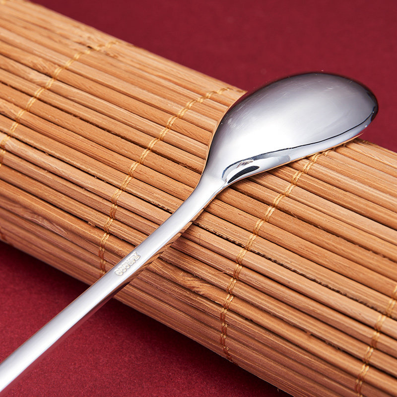 勺子顺庆银楼足银纯银长柄家用儿童调羹成人餐具摆件