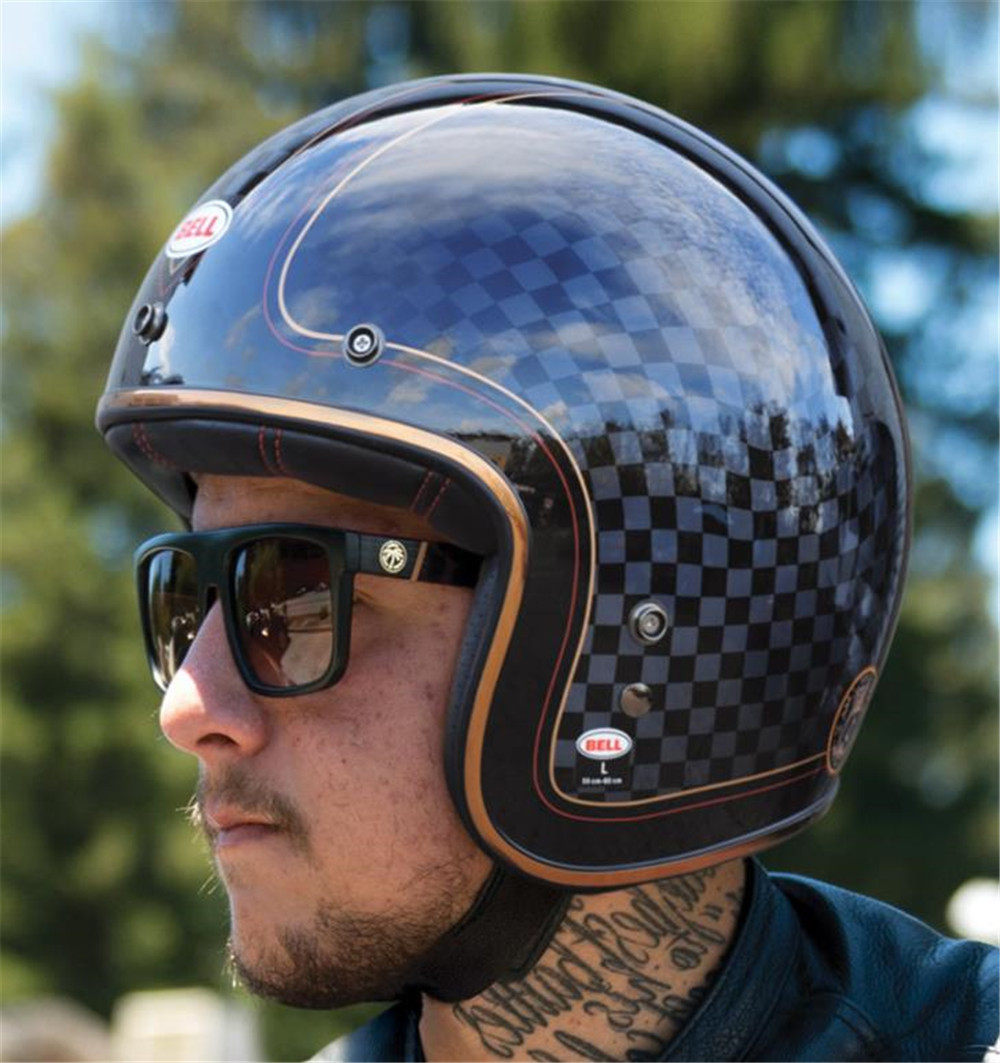 现货美国bell哈雷摩托车机车半盔vespa拿铁凯旋摩托车头盔