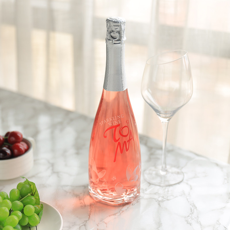 toma朵玛玫瑰花型桃红起泡酒香香槟少女心甜葡萄酒起泡及香槟葡萄酒