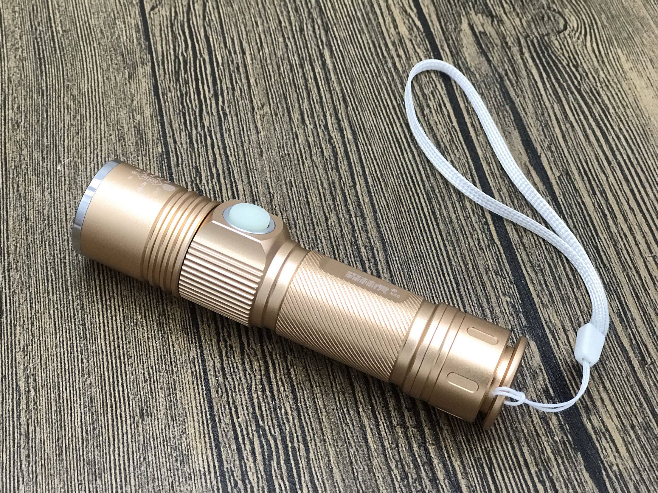 森林虎x80伸缩变焦手电袖珍小巧充电式内置锂电手电筒