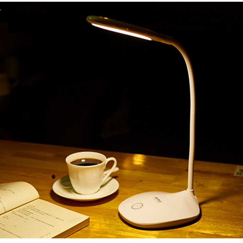 康铭km6700led充电插电usb接口触摸调光调色应急阅读台灯(护眼灯