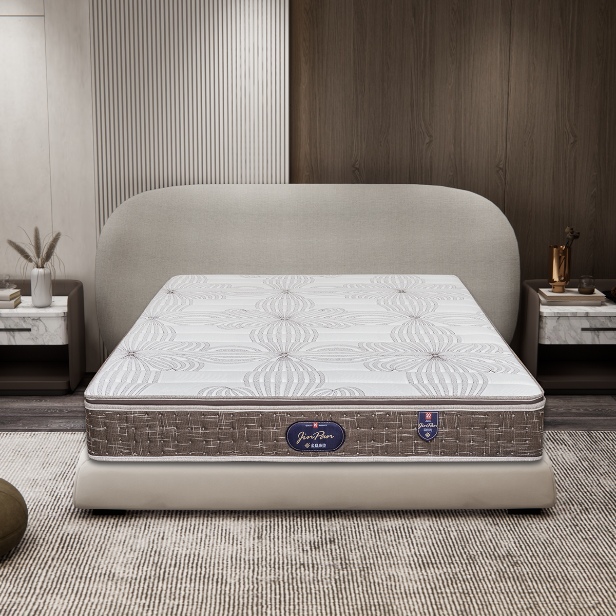 海南金盘床垫厂家直销花恋偏软天然乳胶内胆保用床垫