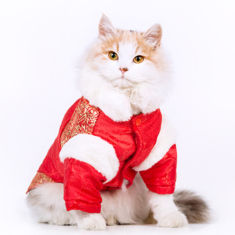 小狗狗狗衣服新年唐装泰迪迪比吉娃娃过年喜庆狗宠物服装