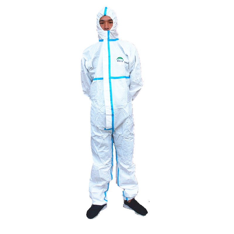 防疫服带帽连体防护服防尘化学服无尘实验室防水非洲猪瘟透气膜