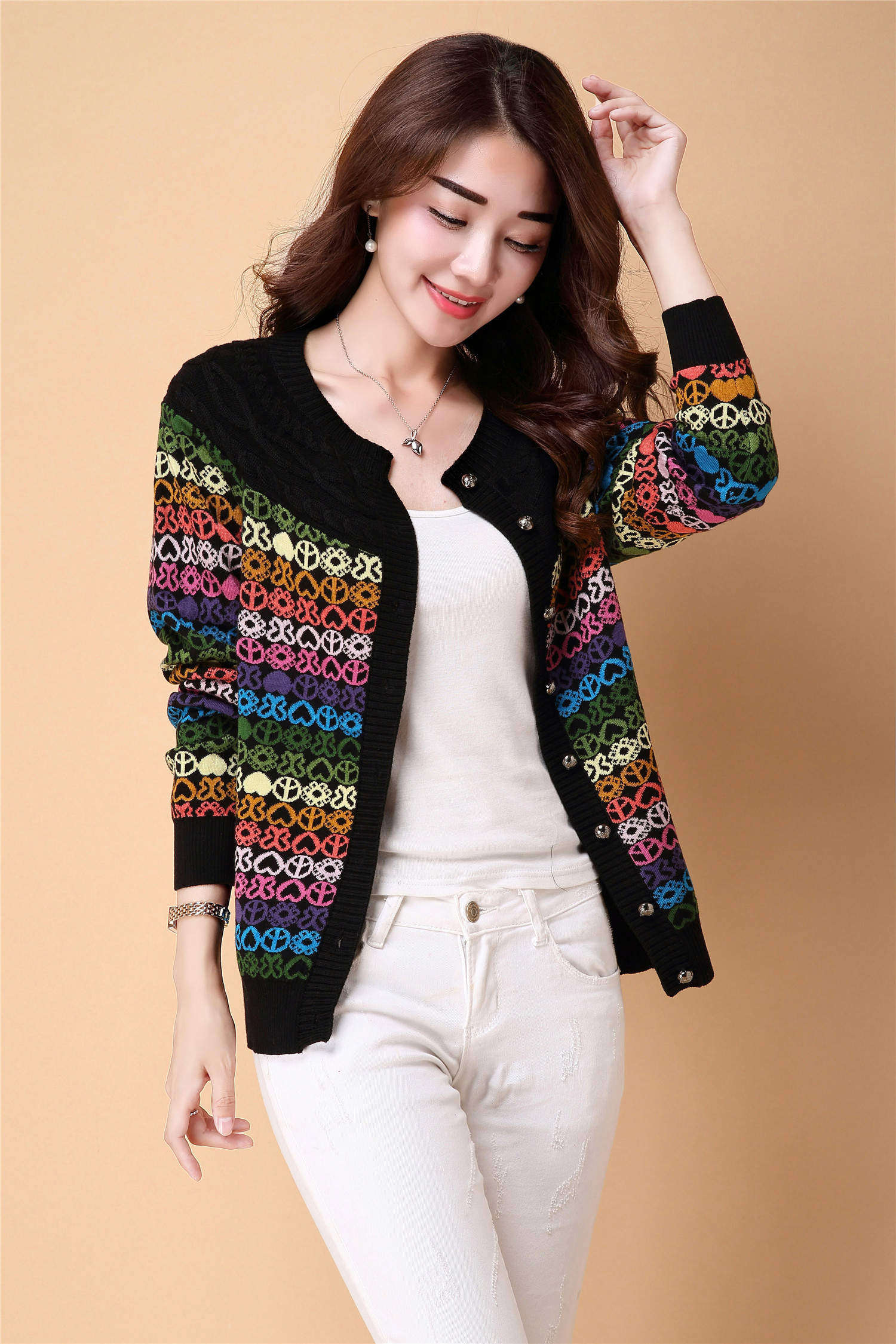 声雨竹2020春秋款女装专柜正品国内代购中年针织开衫毛衣外套清仓