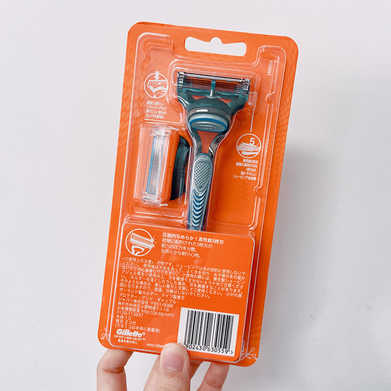 日本进口吉列男士fusion锋隐五层刀片锋速刮胡刀剃须刀
