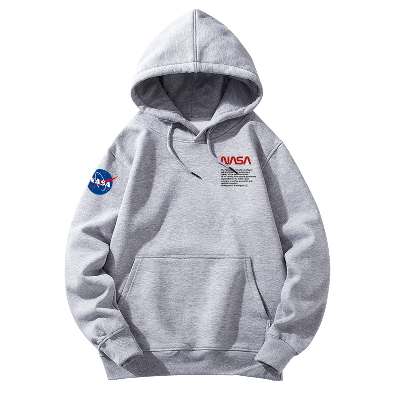 nasa卫衣男潮ins连帽新款旗舰店官网宇航员春秋加绒薄款外套