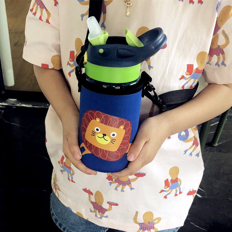背带水杯 大学生女杯子斜挎可背带水壶少女韩国可爱夏便携喝水杯