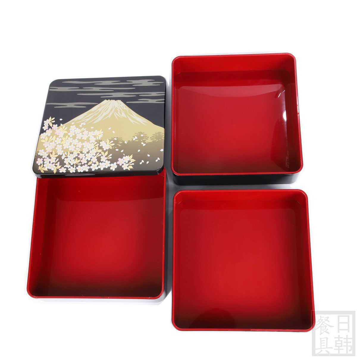 餐盒新款富士山大容量三层日式便当新年寿司日本饭盒