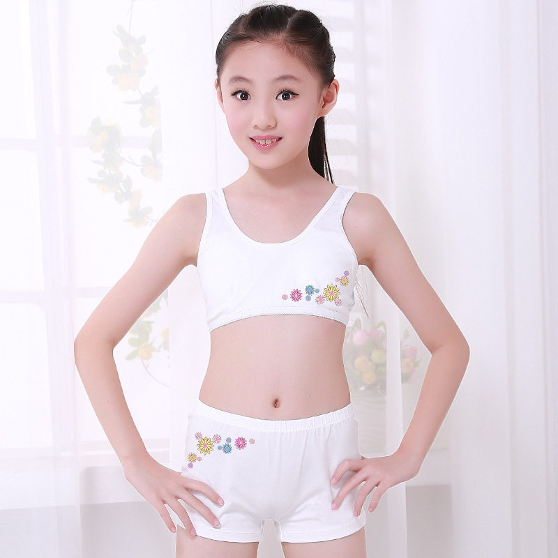 少女1416岁内衣内裤套装纯棉高初中学生发育期无文胸