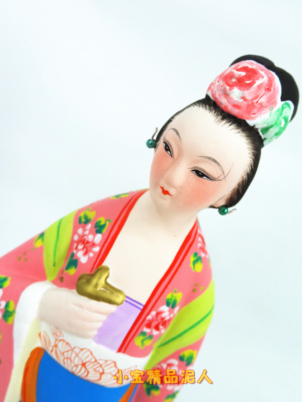 泥塑无锡惠山泥人四大美女杨贵妃特色手工艺摆件古代人物