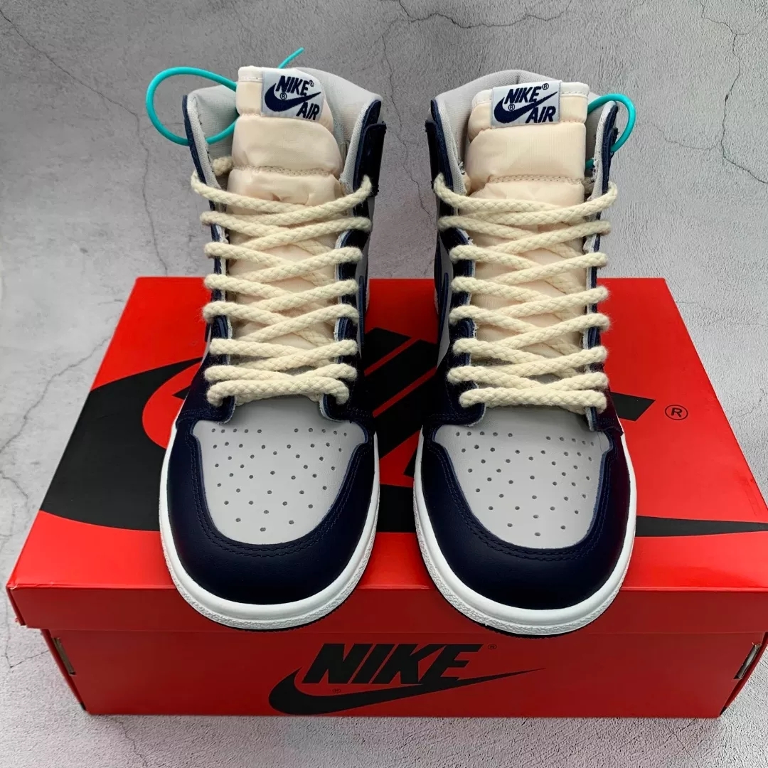 aj1不系鞋带图片