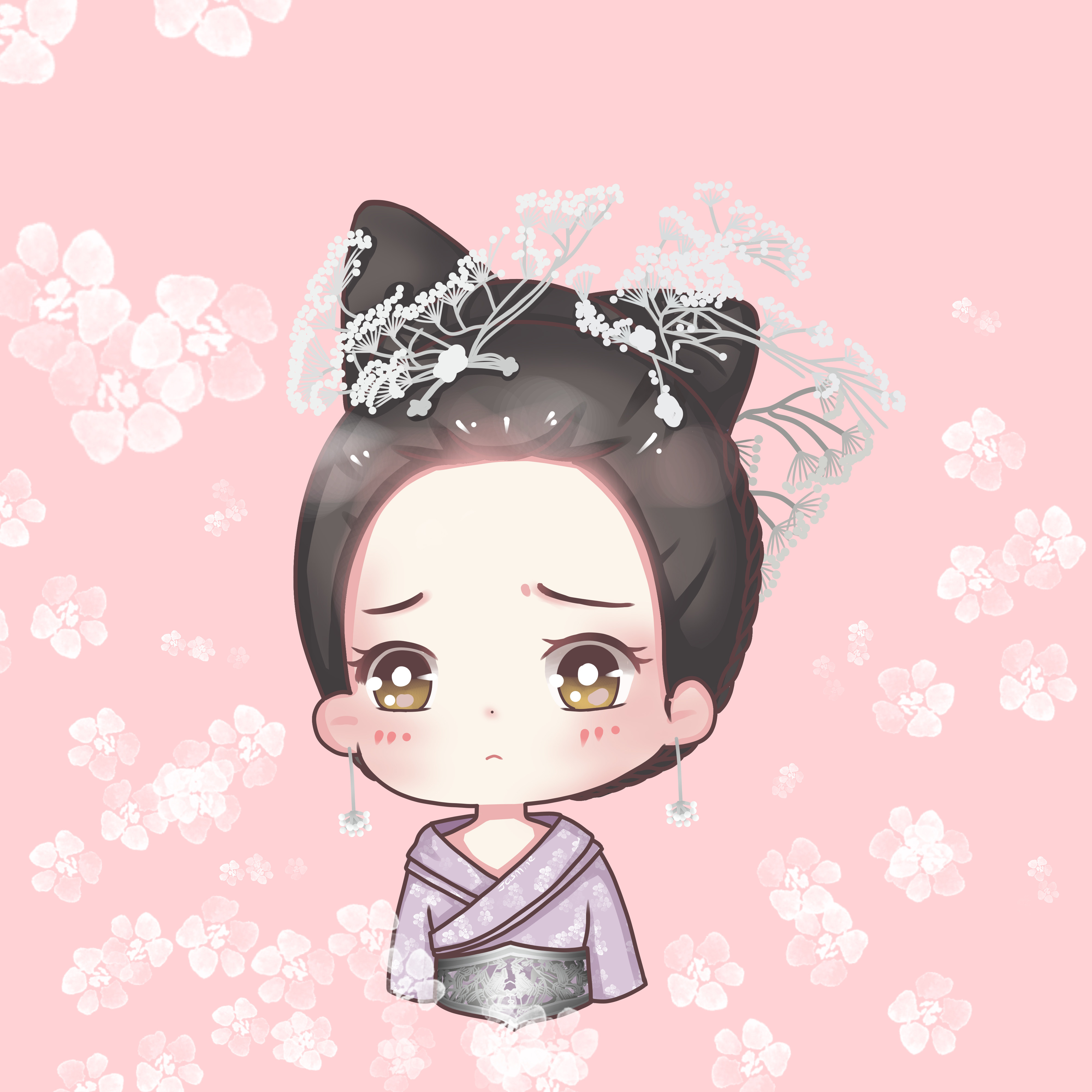 予暖新款遇见一场爱情的旅行新白娘子佳宁明星q版插画手绘头像