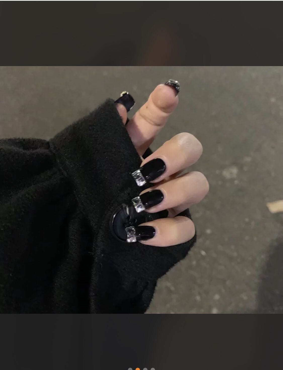 美甲包邮定制光疗成品贴片黑色色系网红红钻指甲彩妆