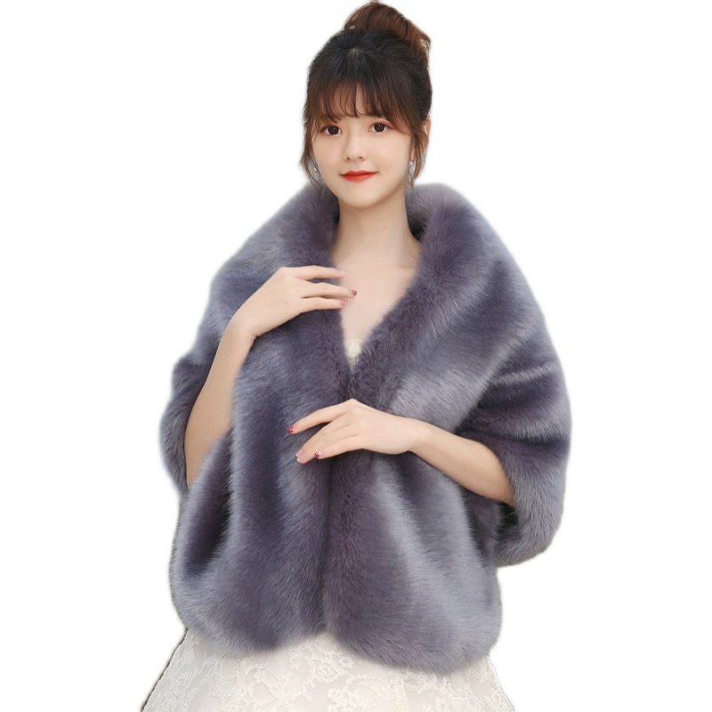 貂皮婚纱白色外套斗篷皮草旗袍礼服披风披肩皮草