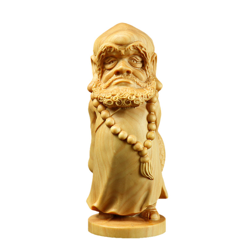 黄杨木雕达摩祖师手把实木把玩家居饰品人物雕刻木雕