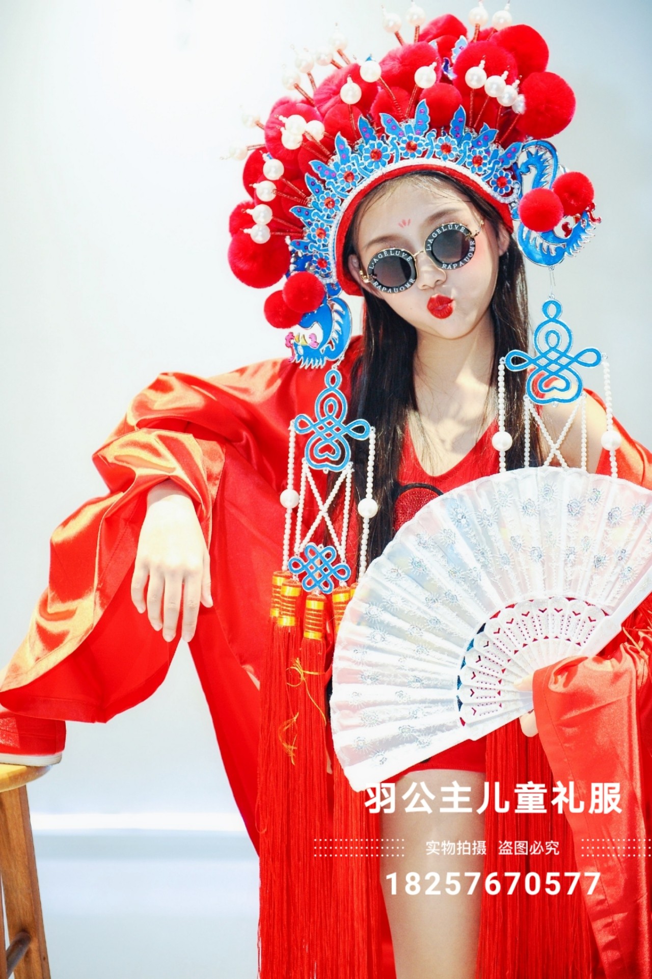 走秀服装儿童国潮礼服女童影楼摄影中国国风儿童礼服