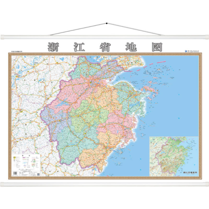 【丝绸地图】新版 浙江省挂图 地图丝绸版 1.1米x0.