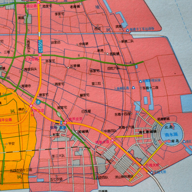 【江浙沪极速达】上海市地图挂图 2018年新版 防水覆膜1.1米*0.