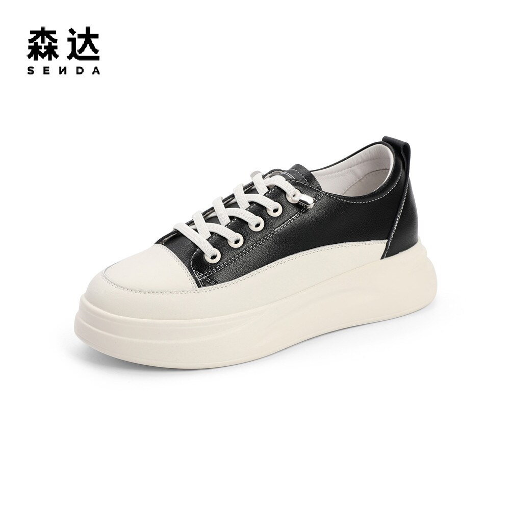 森达户外板鞋女秋季韩版时尚潮流厚底运动休闲鞋zt182cm1休闲板鞋