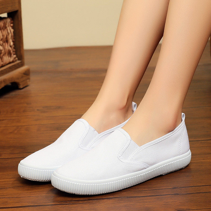 护士鞋女白色软底透气小白鞋平底美容院工作鞋单鞋布鞋
