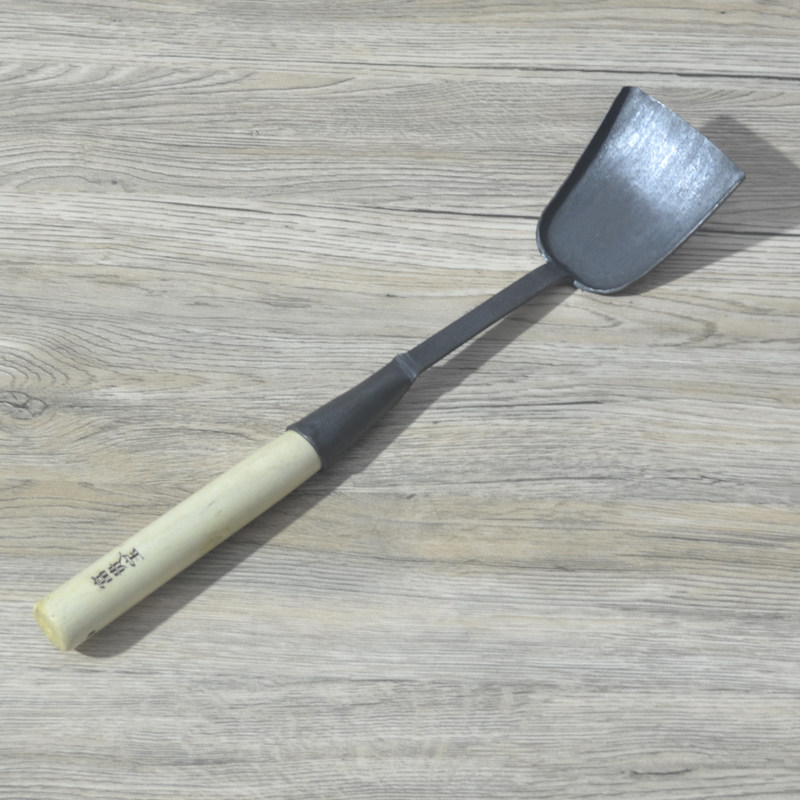 富贵宝老式锅铲手工铁锅铲炒菜铲子家用木柄传统厨具农村木把铁铲