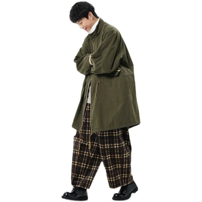 song41原创日系m51风衣外套春秋重磅军绿休闲风衣