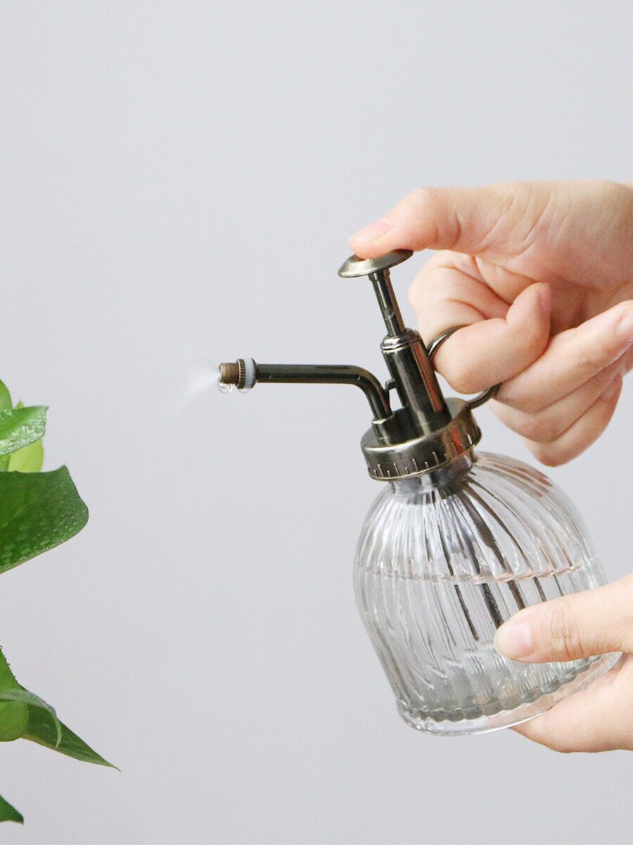 水壶北欧风格复古玻璃浇花喷壶气压式喷家用园喷壶
