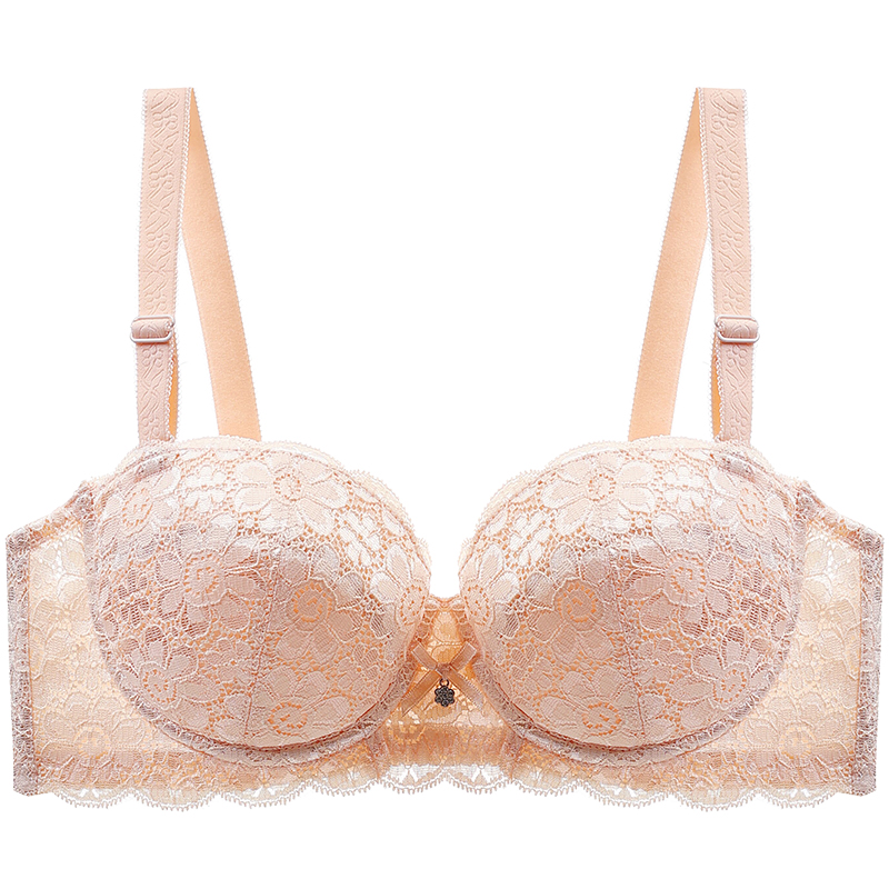 超薄内衣软钢圈半杯防下垂薄款大码大胸显小聚拢舒适文胸12杯显瘦