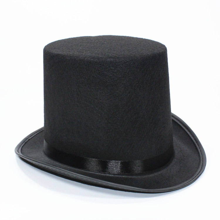 黑色林肯帽高顶礼帽高帽魔术师爵士绅士帽子表演帽子