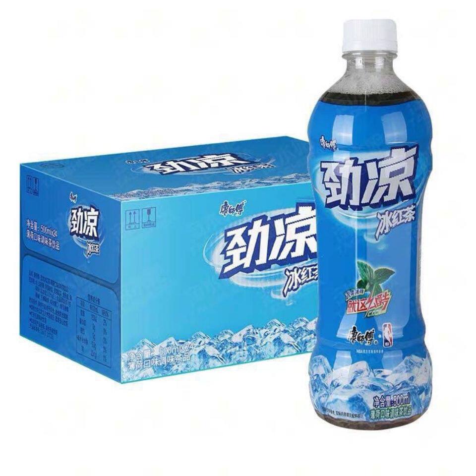 康师傅劲凉冰红茶500ml15整箱薄荷口味调味茶饮饮品茶饮料