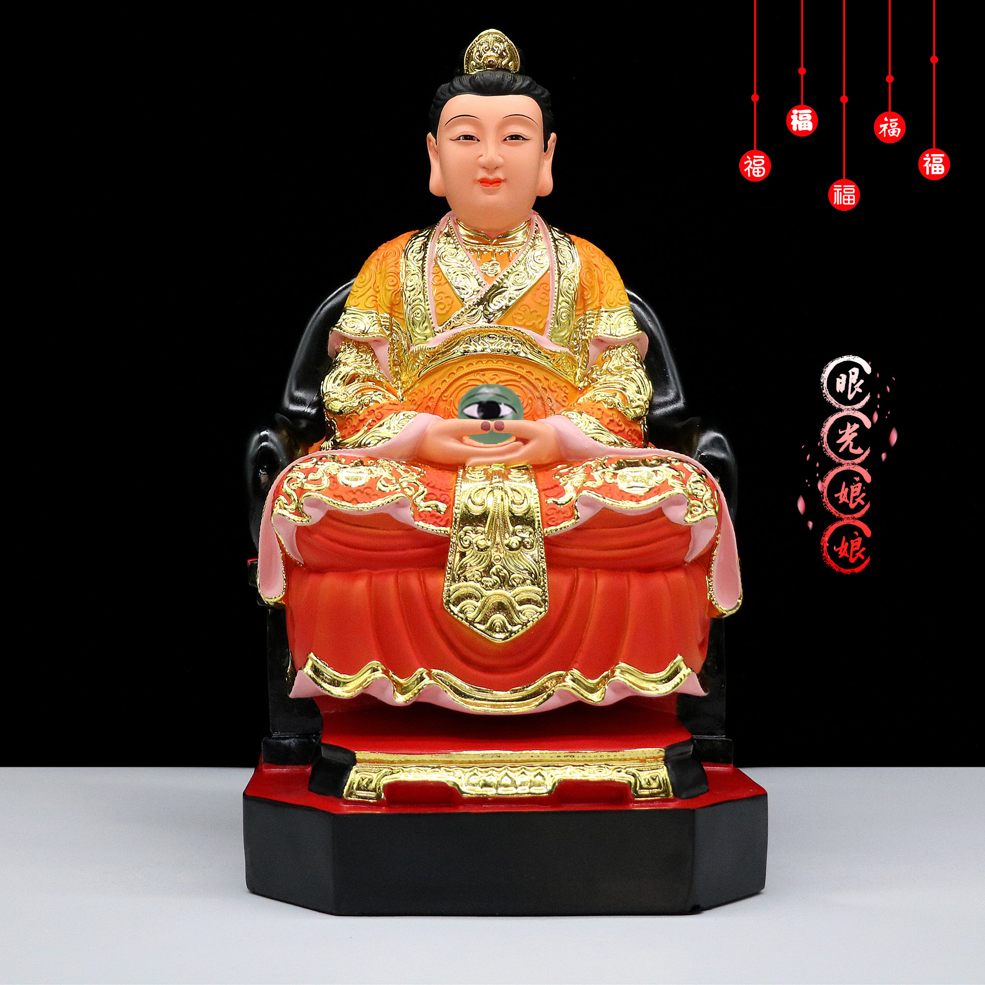 眼光包邮树脂神像娘娘道教圣母明目元君家用摆件