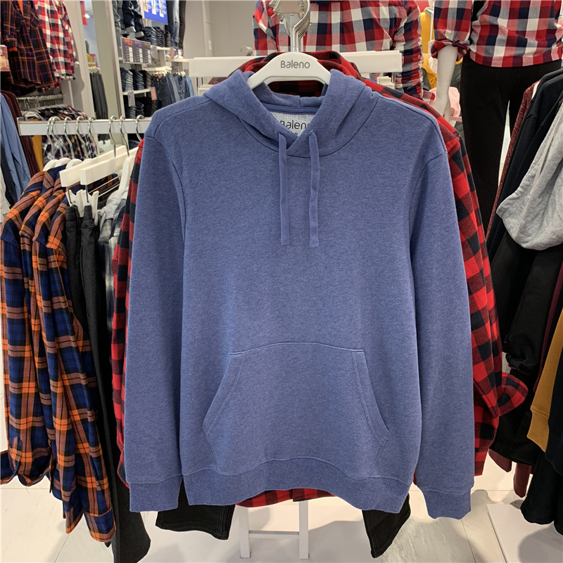 Baleno班尼路男装秋冬纯棉舒适休闲运动纯色连帽长袖卫衣88831603