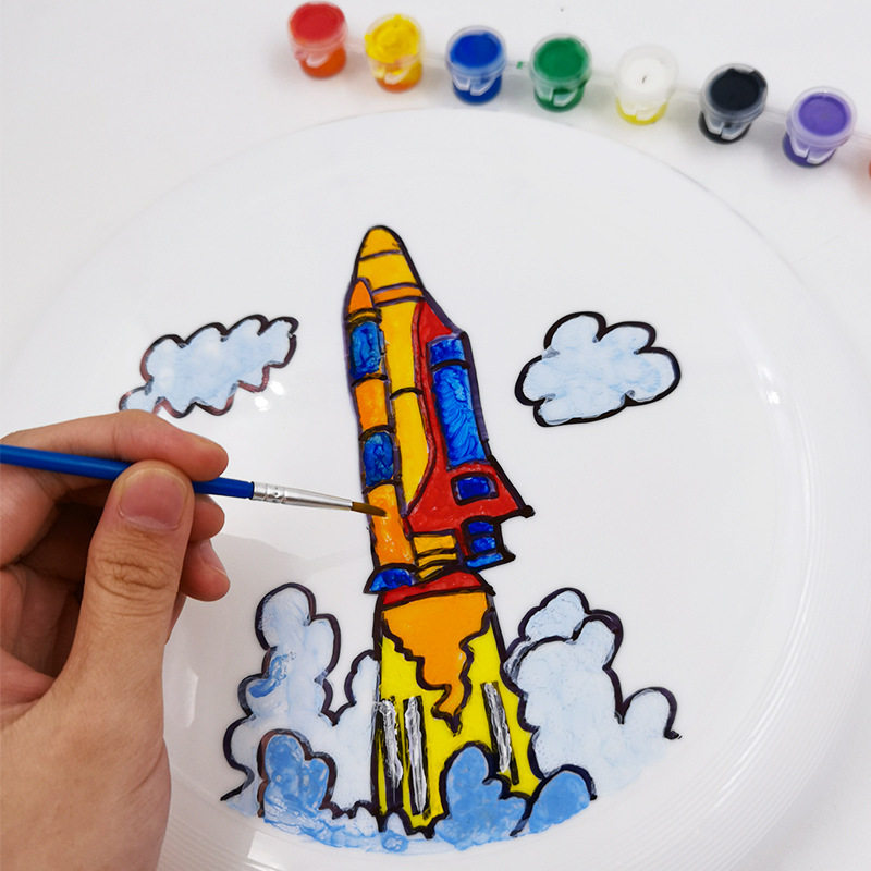 创意飞碟手工绘画儿童空白涂鸦飞盘diy彩绘飞盘