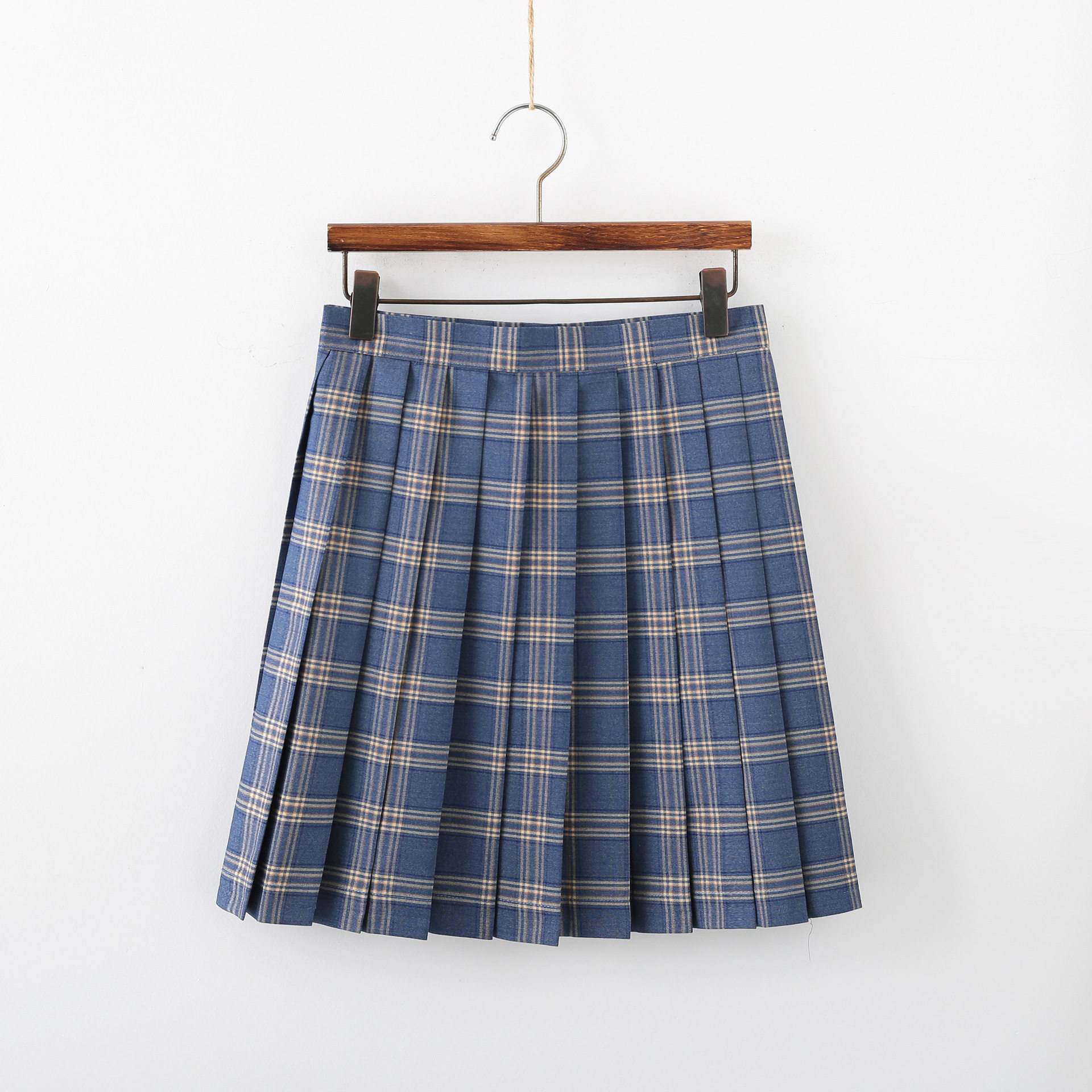 格子网红正统jk制服日本女生高腰软妹百褶裙半身裙