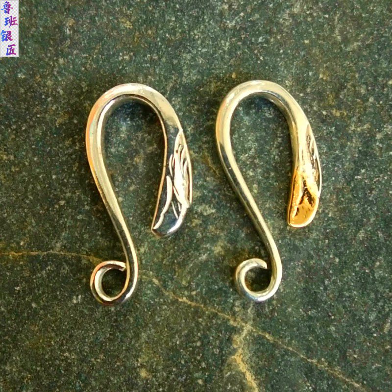 鲁班银匠kenkikuchi菊地健建手工复刻鹰钩金嘴银项坠