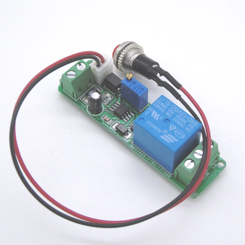 外部按钮触发接通 延时断开 时间可调 继电器开关模块 5v/12v