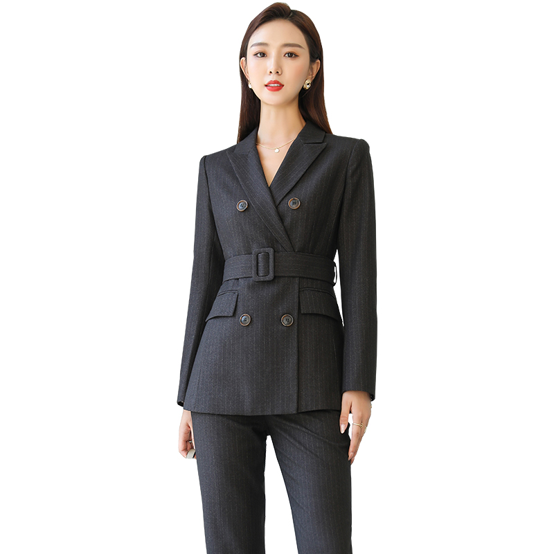 冬季职业套装女气质美容师会议正装面试置业顾问修身售楼部工作服