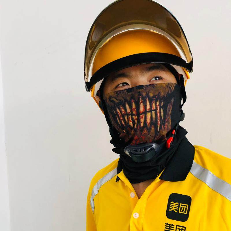 美团新款骑手夏季镜片半盔大码头盔透气帽子头盔