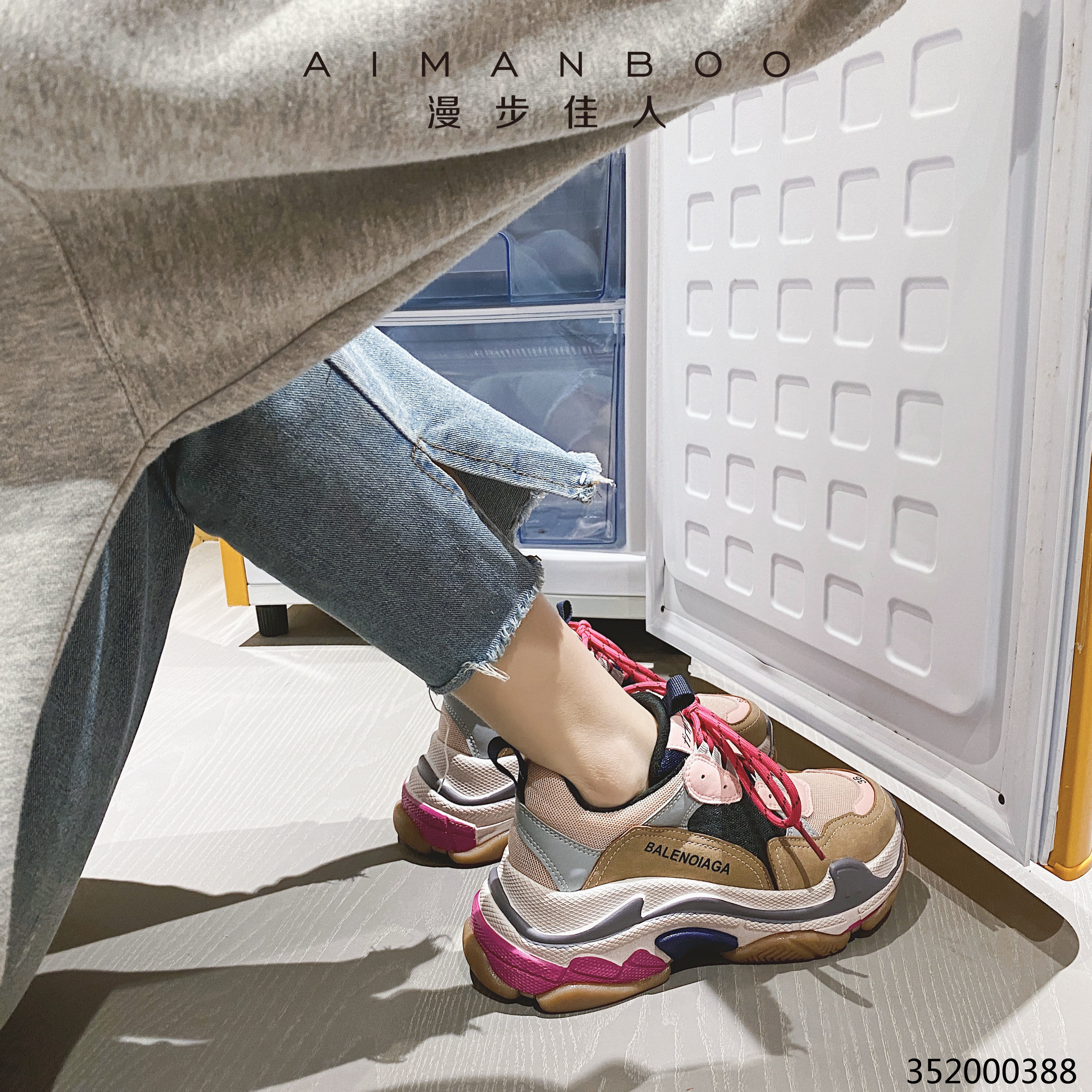 漫步佳人2020冬季新款非常舒适一款老爹鞋薄绒女时尚休闲鞋